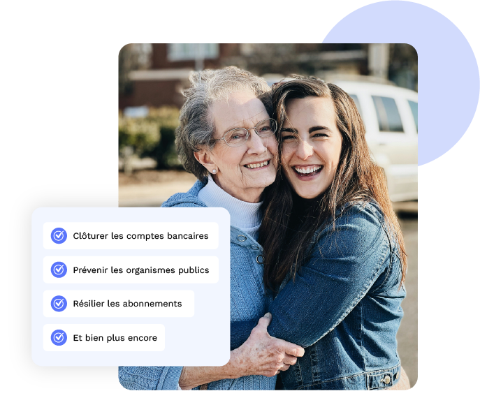 Visuel d'une mère et sa fille, rassurée d'utiliser AvecVous et sécuriser les données essentielles